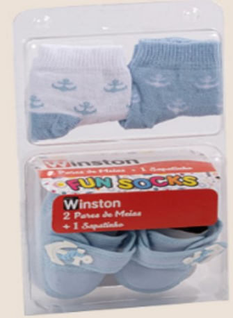 KIT FUN SOCKS MEIA COM SAPATINHO MASCULI BIT POLO