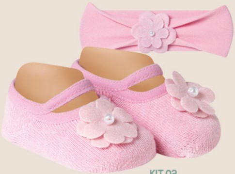 KIT FUN SOCKS SAPATILHA COM FAIXA DE CAB PIN PIN 0165