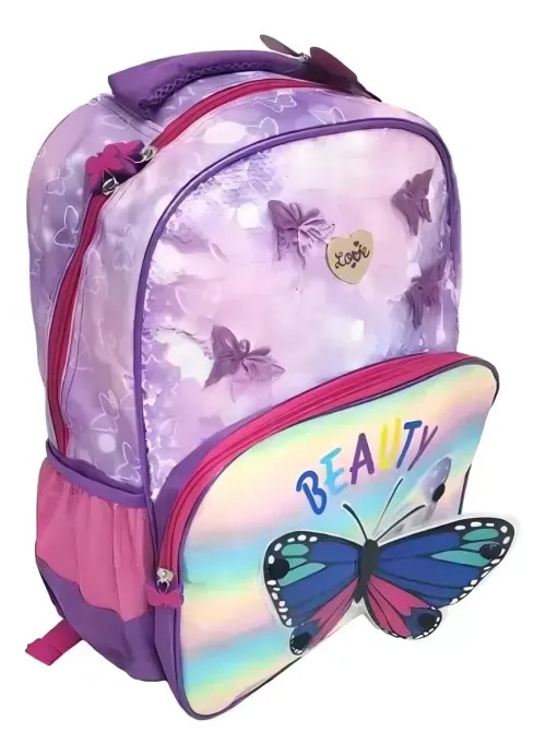 MOCHILA INFANTIL FEM BEAUTY BORBOLETA NOVA RIO IN2426MG